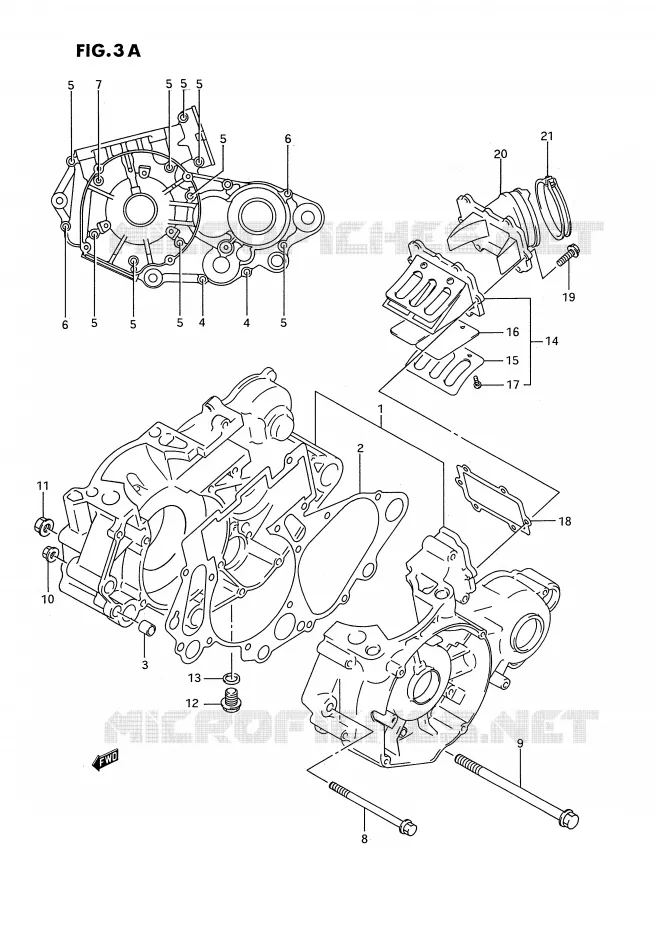 CARTER (MODELE R/S) Suzuki MOTO 250 RM 1995  RM250S(E2)