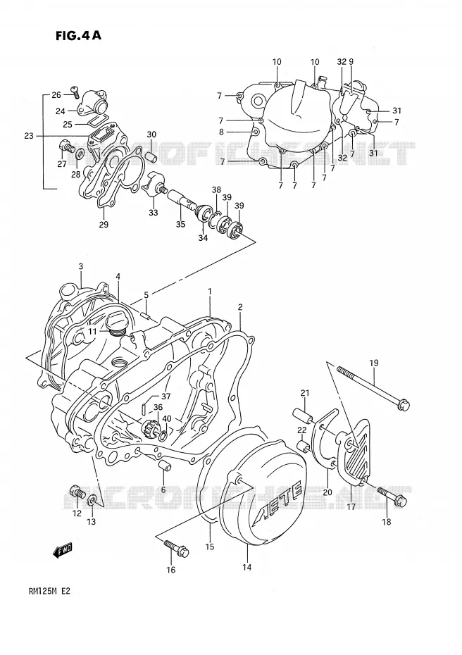 CARTER POMPE A EAU (MODELE L/M) Suzuki MOTO 125 RM 1991  RM125 M (E02,E04,E24)