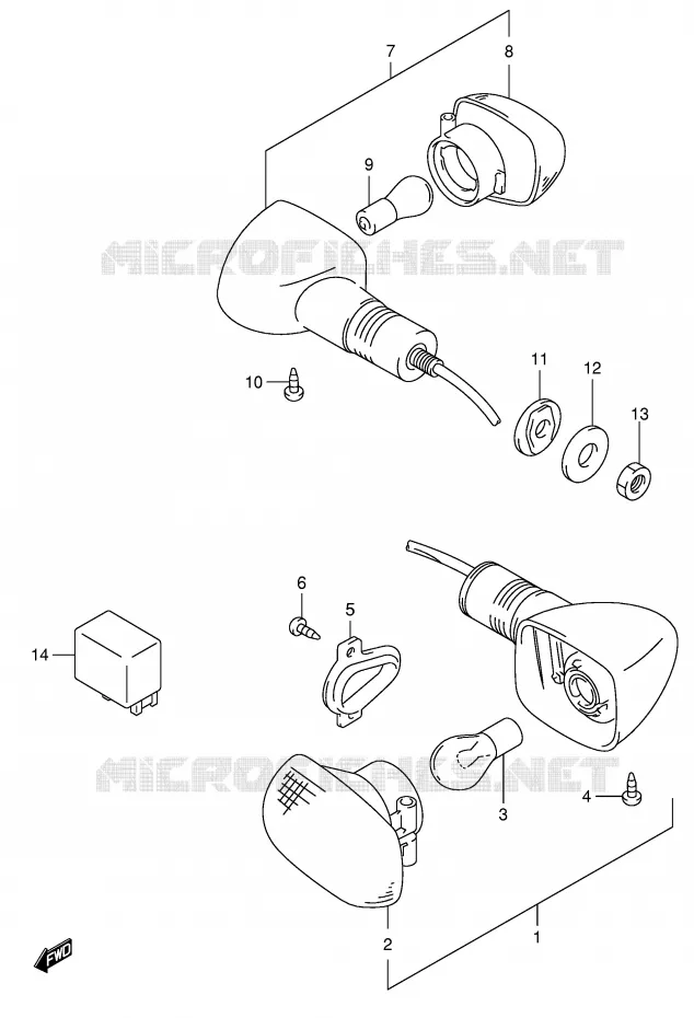 CLIGNOTANTS (SV650SX/SUX/SY/SUY/SK1/SUK1/SK2/SUK2) Suzuki MOTO 650 SV-S 2002  SV650SUK2(E2)