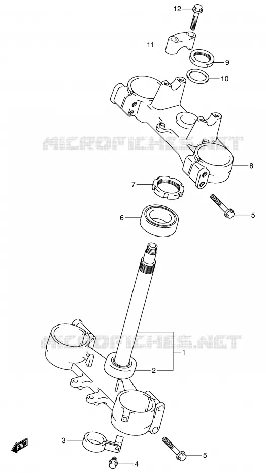 COLONNE DE DIRECTION (MODELE K2) Suzuki MOTO 125 RM 2004  RM125K4