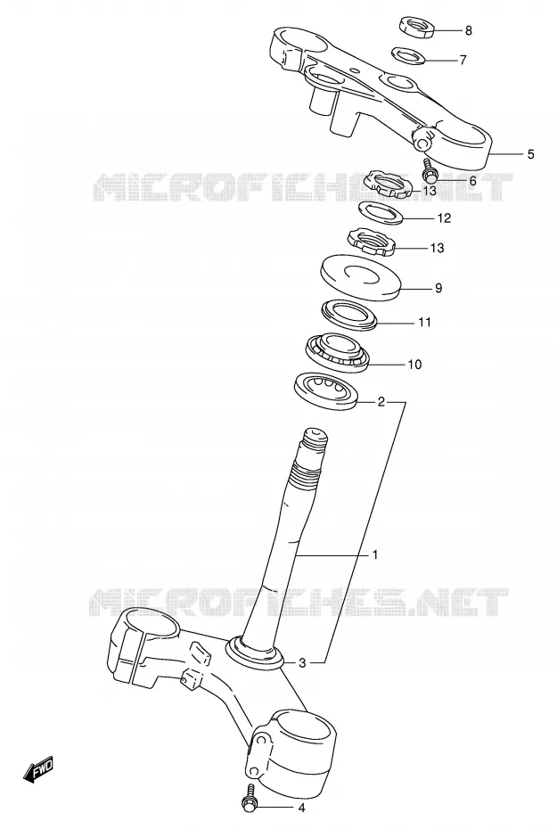 COLONNE DE DIRECTION Suzuki MOTO 1000 TL-R 2001  TL1000RK1(E2)