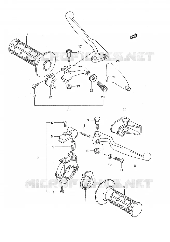 COMMODOS (MODELE K/L/M) Suzuki MOTO 250 RM 1992  RM250 N (E03,E28,E33)