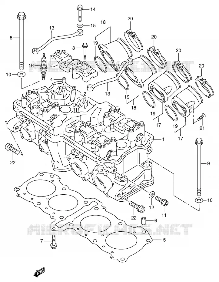 CULASSE (MODELE R/S) Suzuki MOTO 900 RF 1997  RF900RV(E2)