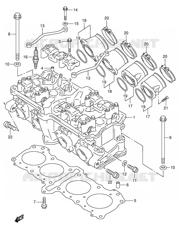 CULASSE (MODELE T/V/W) Suzuki MOTO 900 RF 1997  RF900RV(E2)