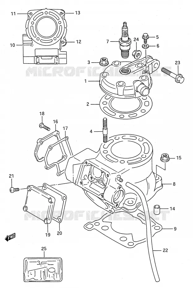 CYLINDRE (MODELE K) Suzuki MOTO 125 RM 1991  RM125M(E28)
