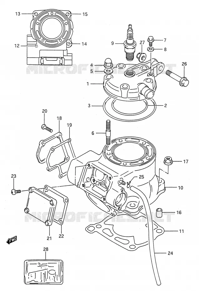 CYLINDRE (MODELE L) Suzuki MOTO 125 RM 1989  RM125K(E28)