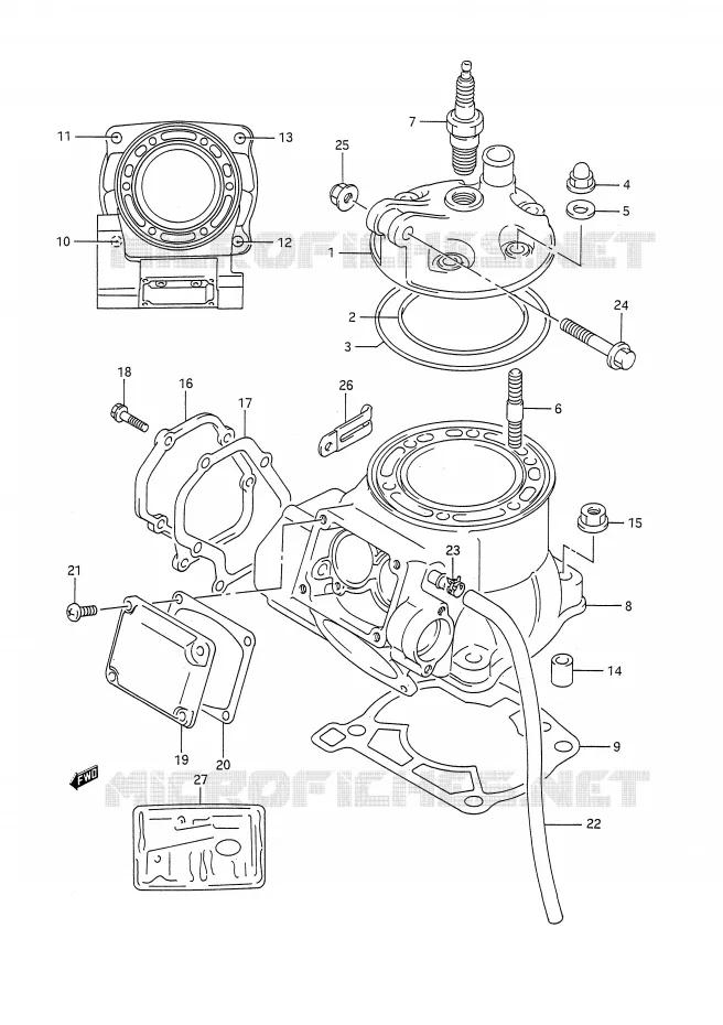 CYLINDRE (MODELE M/N) Suzuki MOTO 250 RM 1991  RM250M(E28)