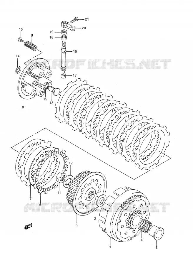 EMBRAYAGE (MODELE N) Suzuki MOTO 250 RM 1989  RM250K(E28)