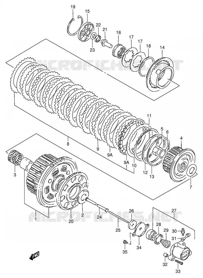 EMBRAYAGE (MODELE R) Suzuki MOTO 900 RF 1995  RF900RS(E2)