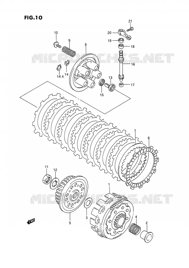EMBRAYAGE Suzuki MOTO 125 RM 1993  RM125P(E2)