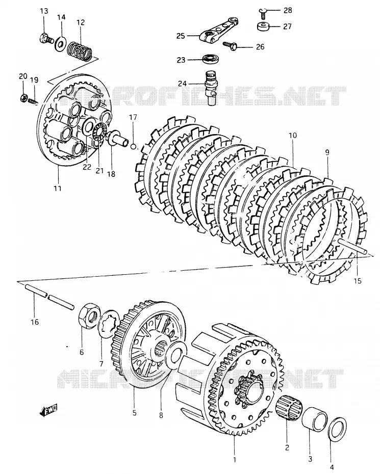 EMBRAYAGE Suzuki MOTO 465 RM 1982  RM465Z(X/Z)