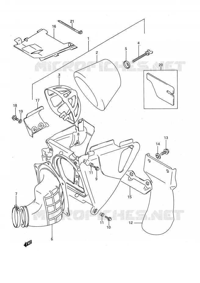 FILTRE A AIR (MODELE P/R/S) Suzuki MOTO 125 RM 1995  RM125S(E28)