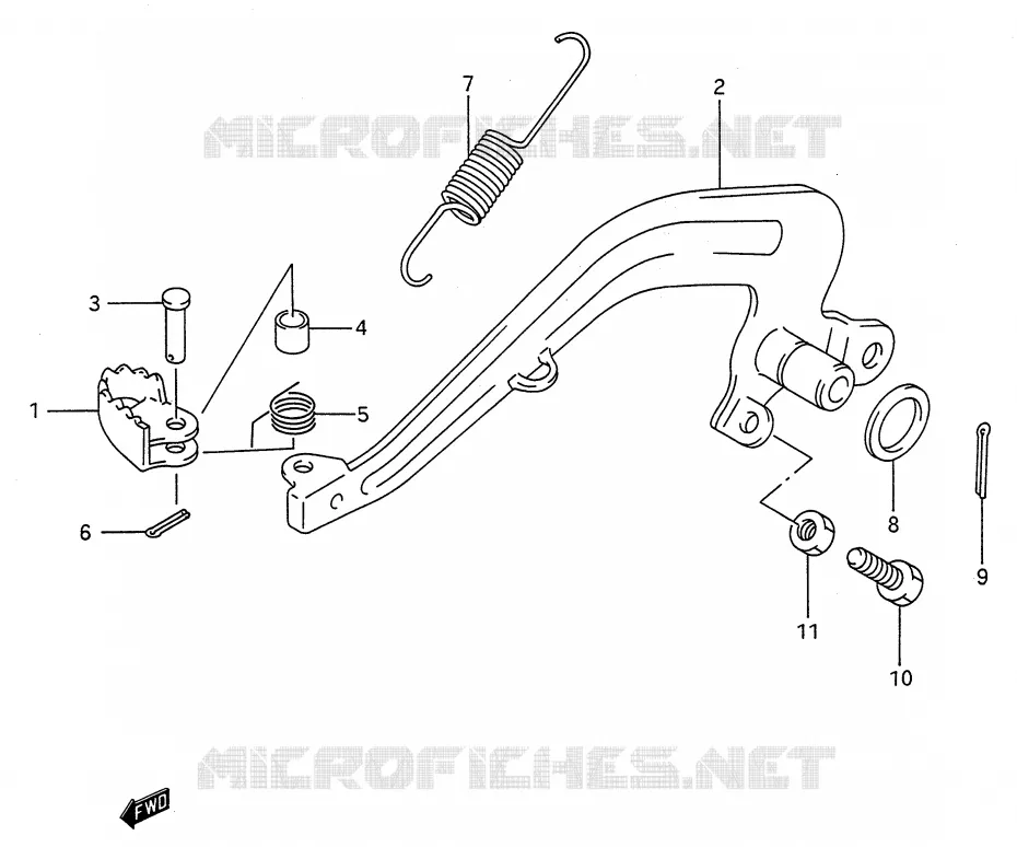 FREIN ARRIERE (MODELE L/M/N/P/R/S) Suzuki MOTO 80 RM 1987  RM80H(E28)