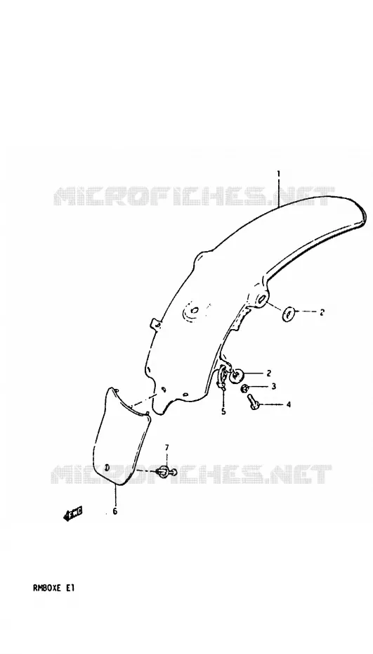 GARDE BOUE ARRIERE Suzuki MOTO 80 RM 1984  RM80XE(D/E)