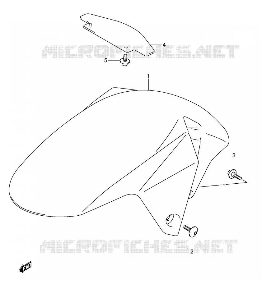GARDE BOUE AVANT (MODELE K3) Suzuki MOTO 1000 SV 2003  SV1000S2K3(E2)