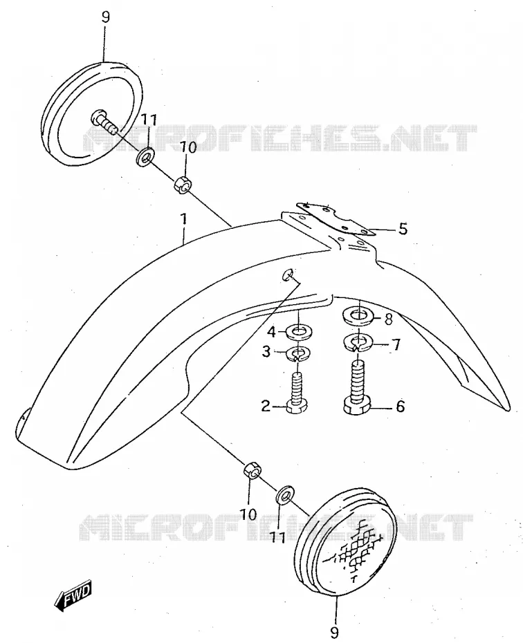 GARDE BOUE AVANT Suzuki MOTO 50 RMX 1999  RMX50X