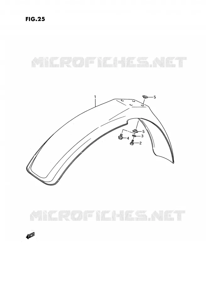 GARDE BOUE AVANT Suzuki MOTO 80 RM 1994  RM80R(E3)