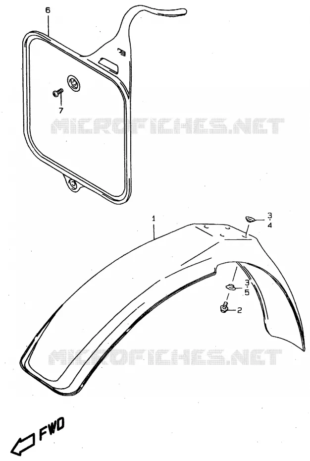 GARDE BOUE AVANT Suzuki MOTO 80 RM 1996  RM80XT(T/V/W)