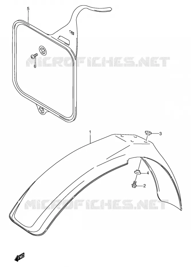 GARDE BOUE AVANT Suzuki MOTO 80 RM 2000  RM80Y(P3/P28)