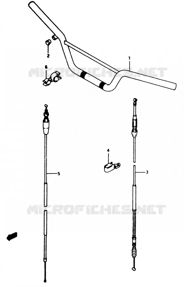 GUIDON - CABLES Suzuki MOTO 80 RM 1997  RM80V(T/V)