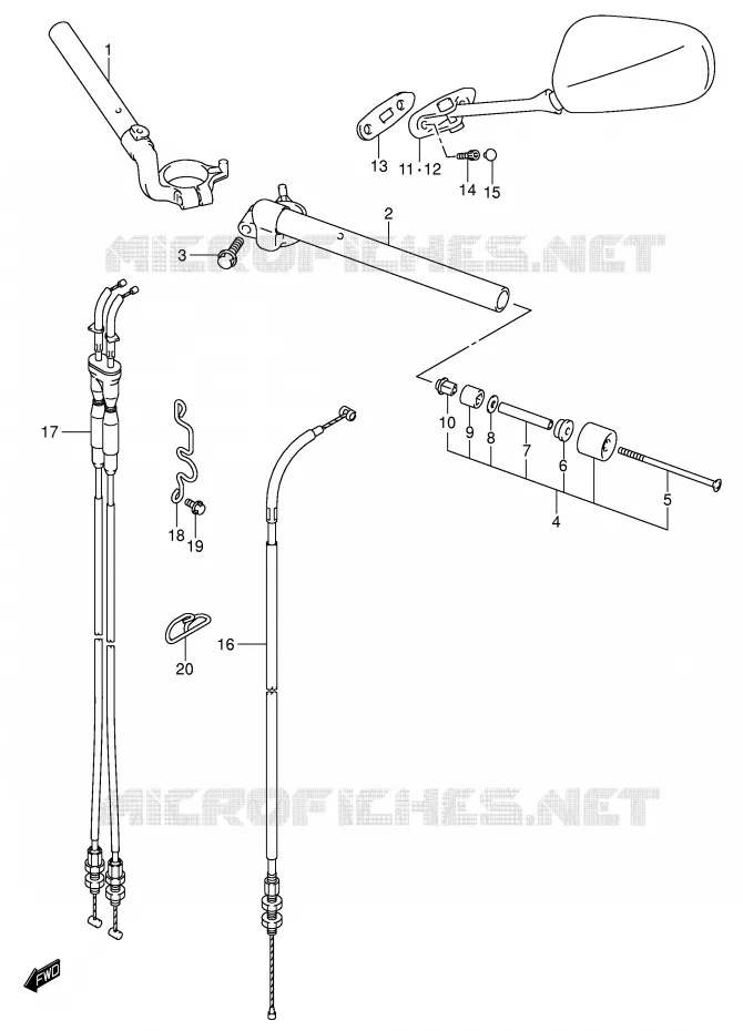 GUIDON (WITH COWLING) Suzuki MOTO 650 SV 2007  SV650UK7(E2)