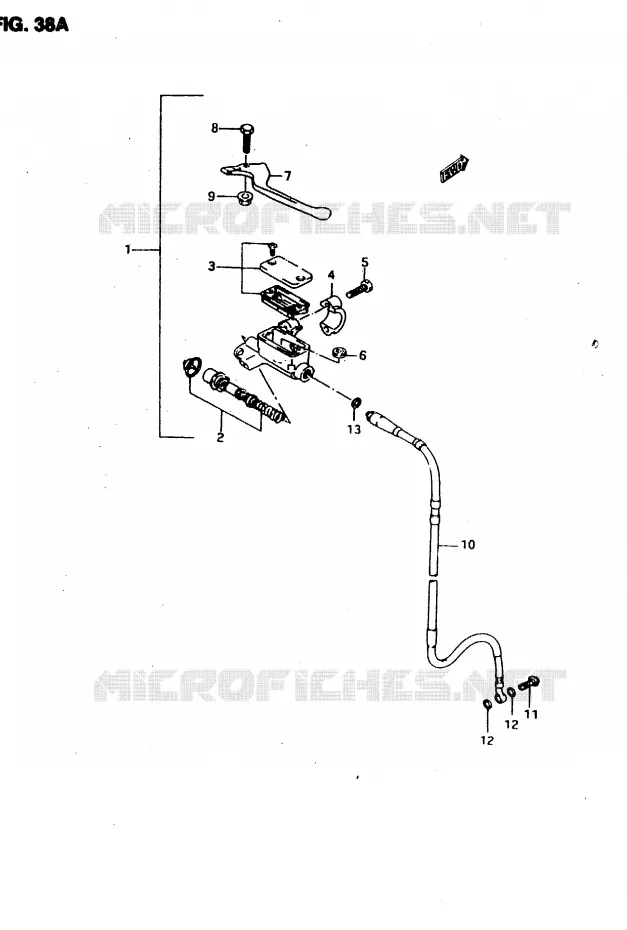 MAITRE CYLINDRE AVANT (MODELE V) Suzuki MOTO 50 RMX 1996  RMX50T(T/V)
