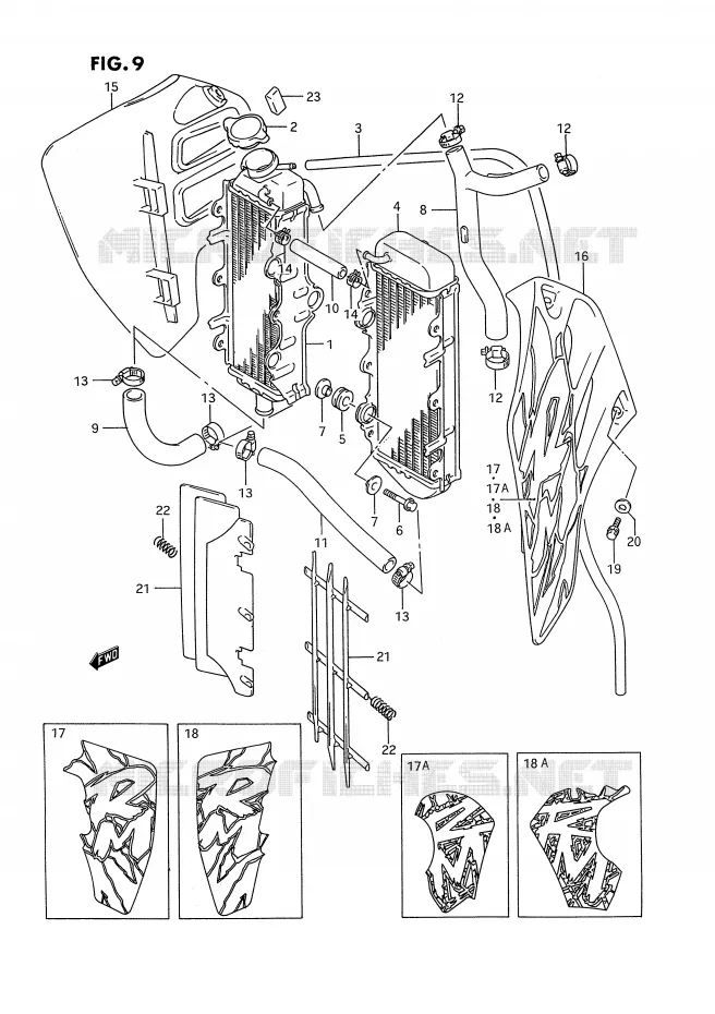 RADIATEUR (MODELE N/P) Suzuki MOTO 125 RM 1993  RM125P(E2)