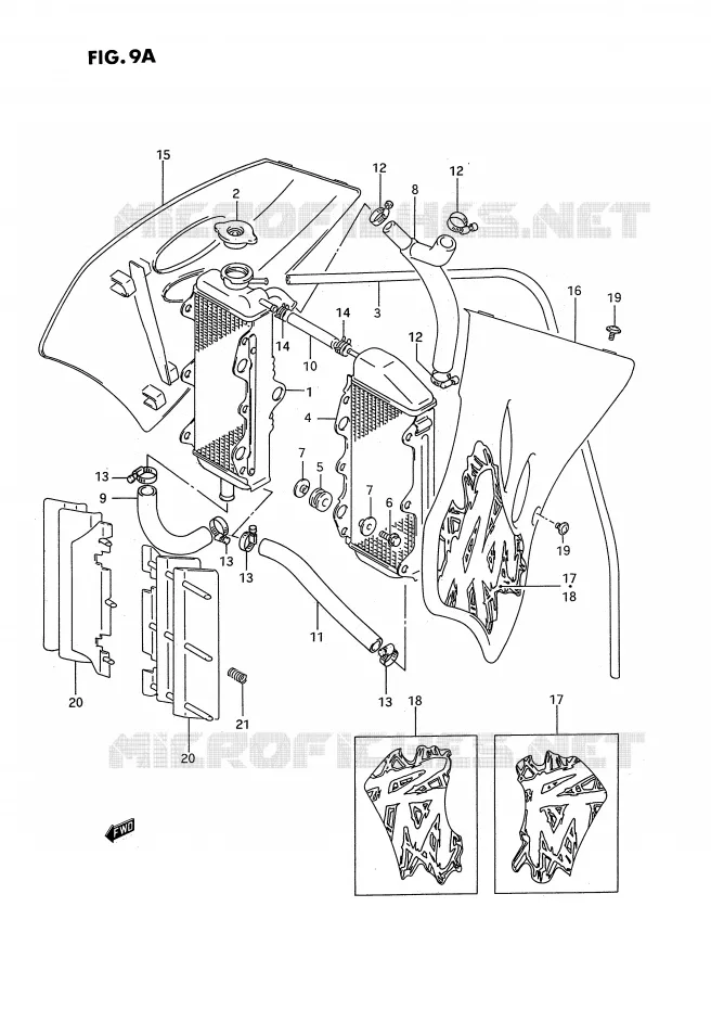 RADIATEUR (MODELE R/S) Suzuki MOTO 125 RM 1995  RM125S(E3)