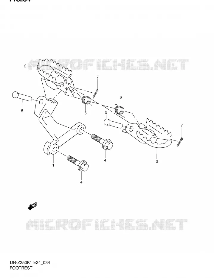 REPOSE PIED Suzuki MOTO 250 DR-Z 2005  DR-Z250K5(E24)