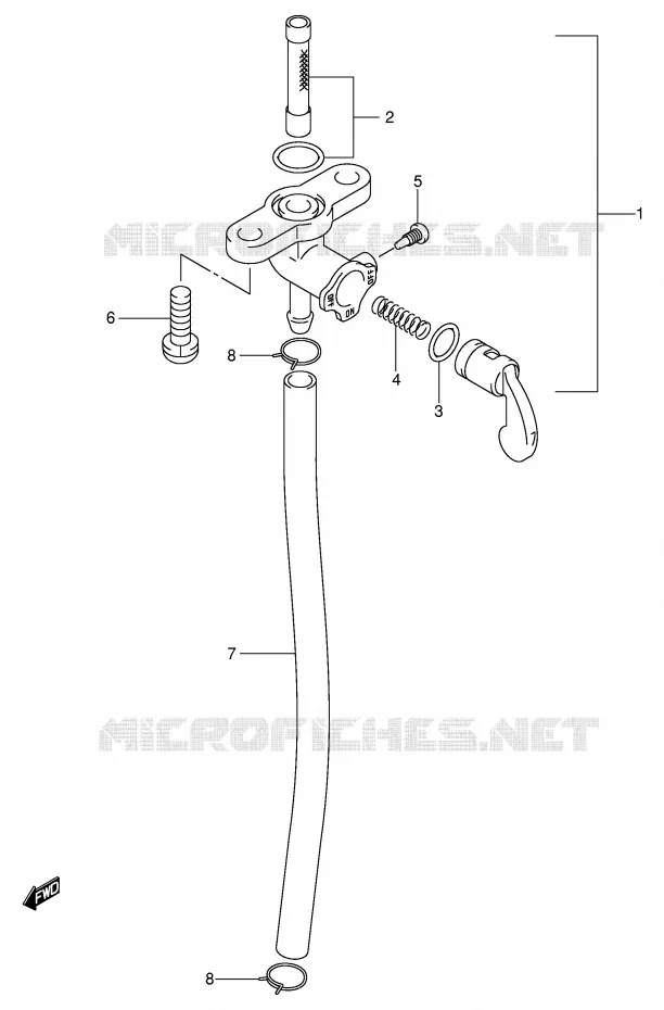 ROBINET D'ESSENCE Suzuki MOTO 80 RM 2000  RM80Y(P3/P28)