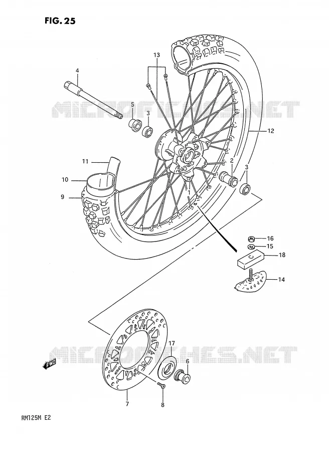 ROUE AVANT Suzuki MOTO 125 RM 1991  RM125M(E2)