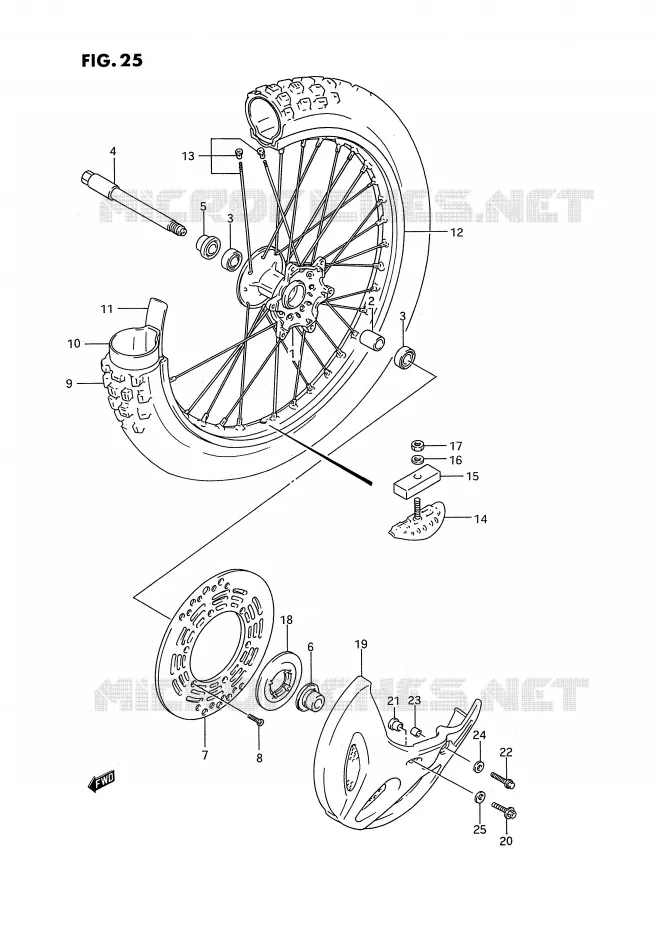 ROUE AVANT Suzuki MOTO 125 RM 1992  RM125N(E3)