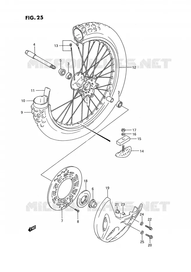 ROUE AVANT Suzuki MOTO 125 RM 1995  RM125S(E2)