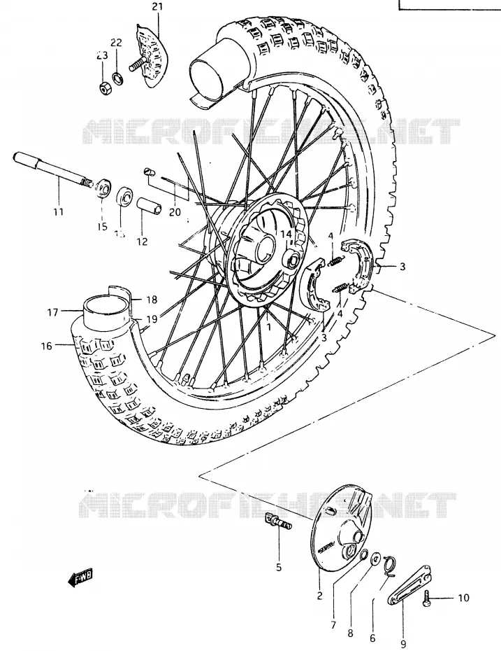 ROUE AVANT Suzuki MOTO 465 RM 1981  RM465X(X/Z)