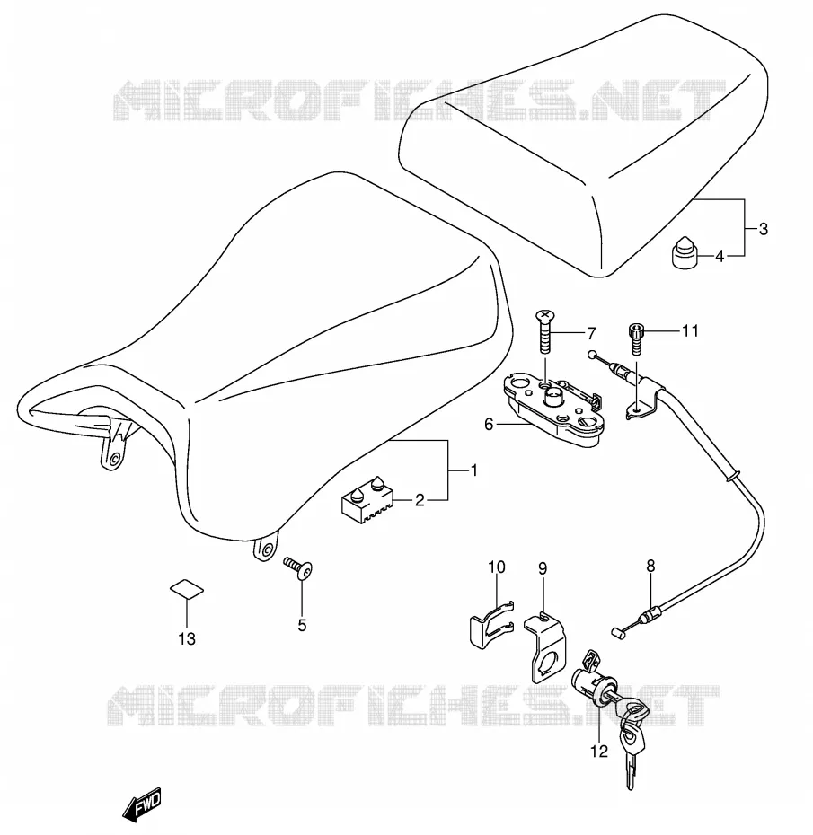 SELLE (MODELE K3) Suzuki MOTO 650 SV-S 2003  SV650SUK3(E2)