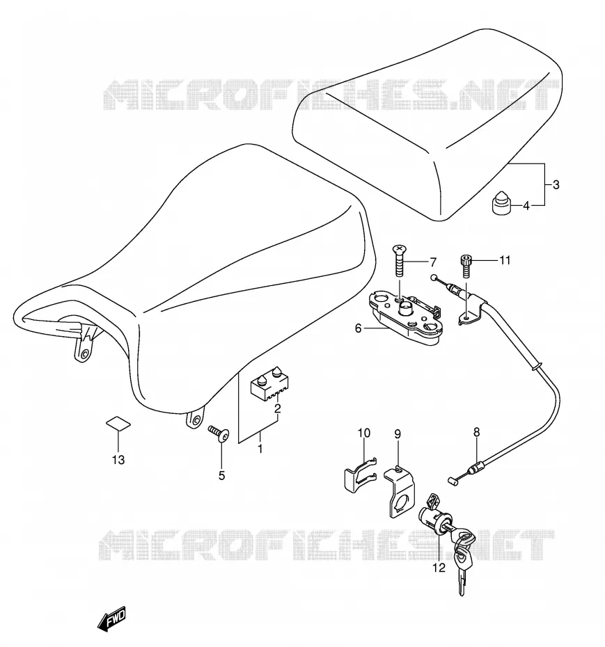 SELLE (SV1000SK3/S1K3/S2K3) Suzuki MOTO 1000 SV 2005  SV1000S1K5(E2)