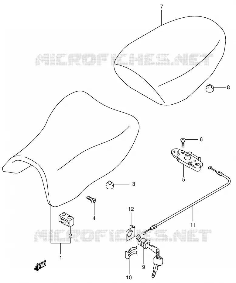 SELLE Suzuki MOTO 650 SV 2001  SV650UK1(E2)