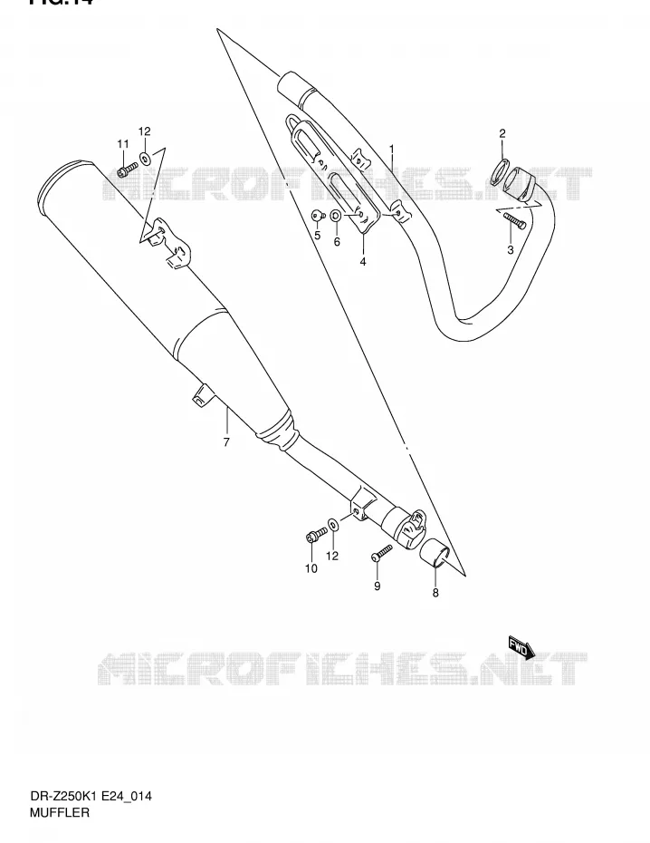 SILENCIEUX Suzuki MOTO 250 DR-Z 2003  DR-Z250K3(E24)