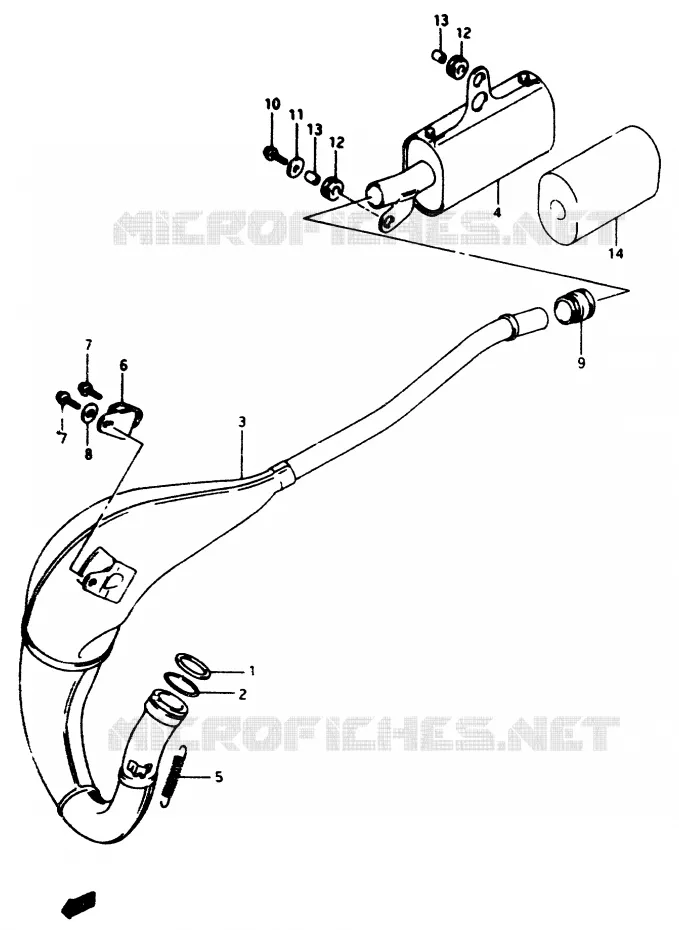 SILENCIEUX Suzuki MOTO 80 RM 1996  RM80T(T/V)
