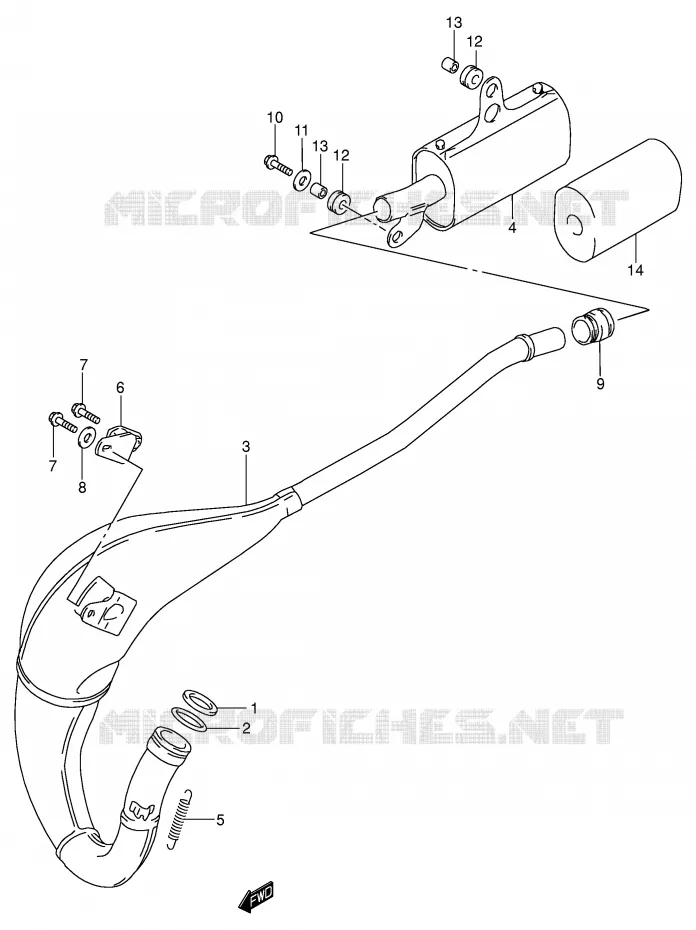 SILENCIEUX Suzuki MOTO 80 RM 2000  RM80Y(P3/P28)