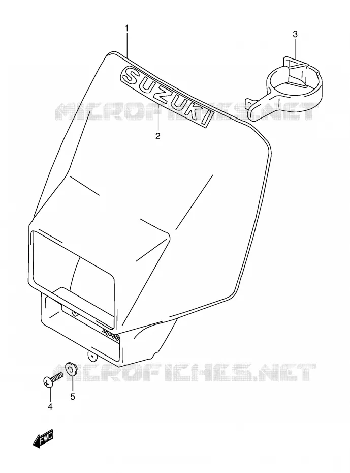 SUPPORT - CARENAGES DE PHARE (MODELE K1) Suzuki MOTO 250 DR-Z 2004  DR-Z250K4(E3/E28)