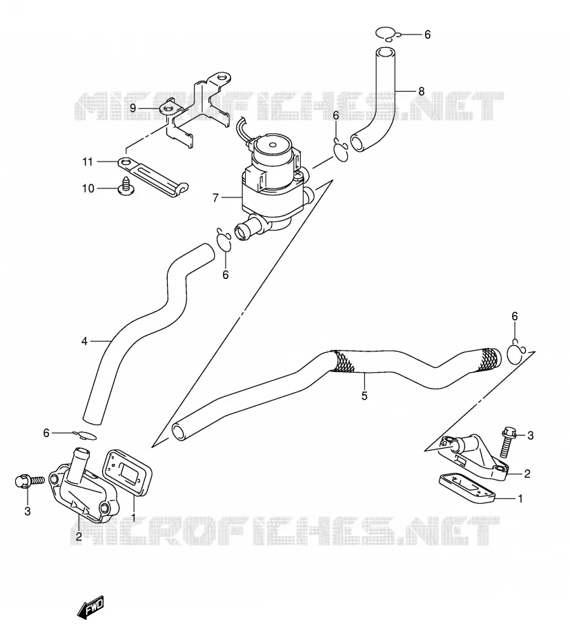 SYSTEME RECYCLAGE GAZ ECHAPPEMENT Suzuki MOTO 1000 SV 2004  SV1000K4(E2)