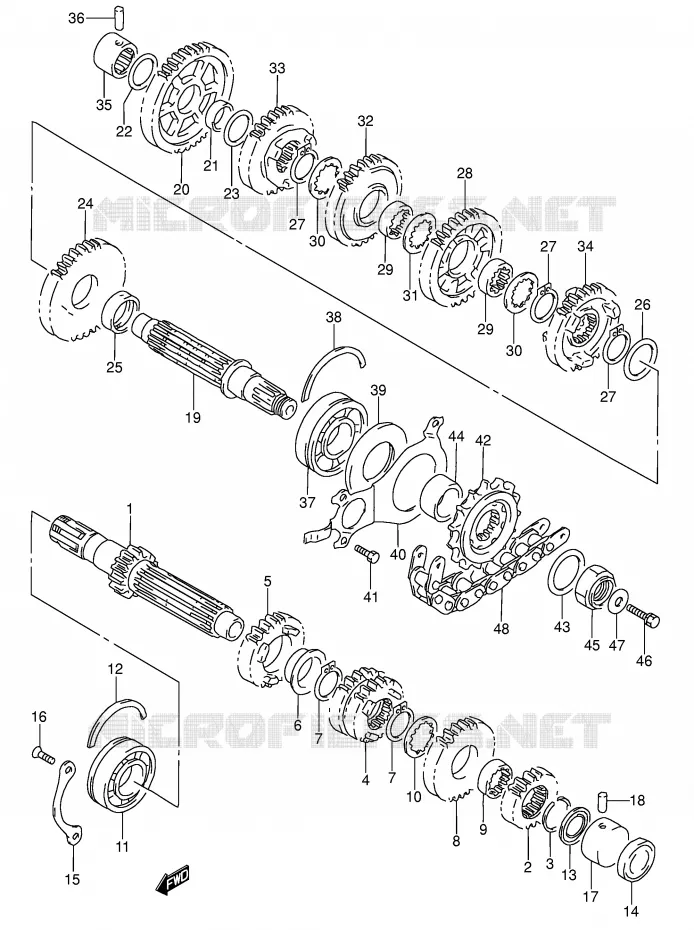 TRANSMISSION Suzuki MOTO 600 RF 1996  RF600RT(E2)