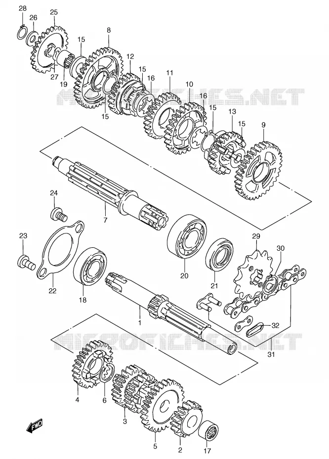 TRANSMISSION Suzuki MOTO 80 RG 1985  RG80CF(E4)