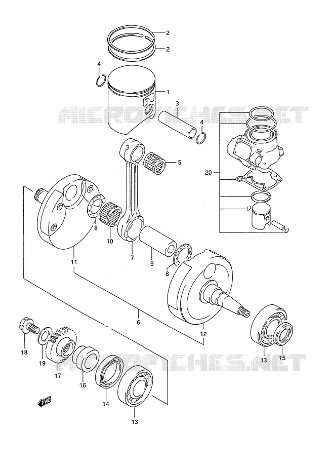 VILEBREQUIN (MODELE R/S) Suzuki MOTO 250 RM 1995  RM250S(E28)