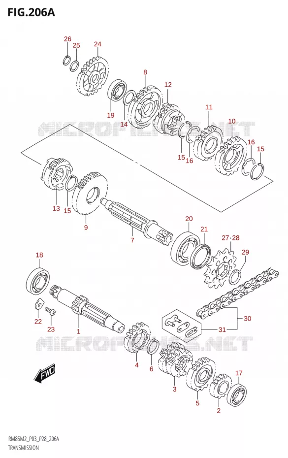 TRANSMISSION Suzuki MOTO 85 RM 2022  RM85 M2 (E28 / E33)