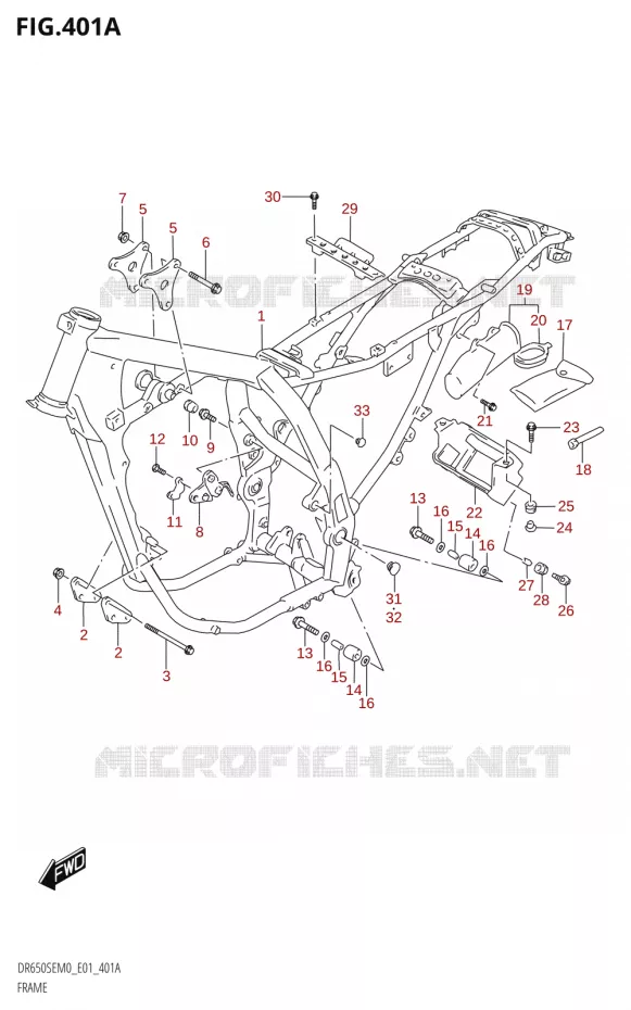 CADRE Suzuki MOTO 650 DR 2020  DR650SE M0 (E01)