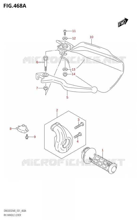 RH HANDLE LEVER Suzuki MOTO 650 DR 2020  DR650SE M0 (E01)