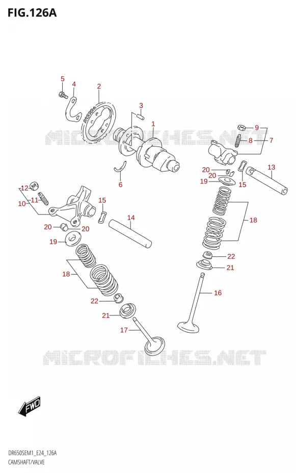 ARBRE A CAMES - SOUPAPES Suzuki MOTO 650 DR 2021  DR650SE M1 (E24)