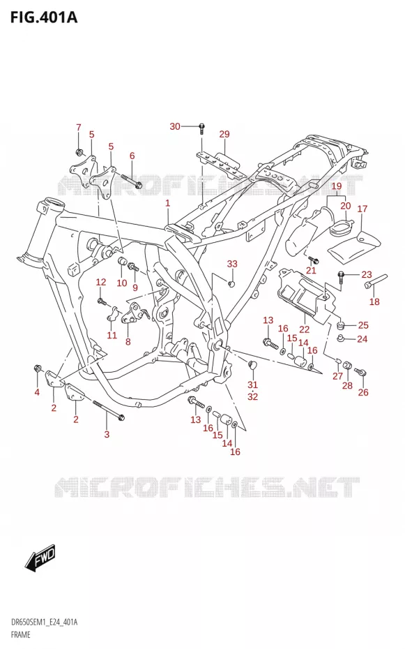 CADRE Suzuki MOTO 650 DR 2021  DR650SE M1 (E24)